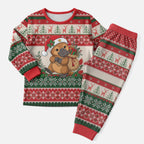 Aussie Platypus Christmas Pajama Set Festive Knitted Pattern Inspired