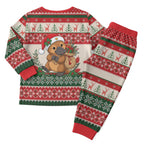 Aussie Platypus Christmas Pajama Set Festive Knitted Pattern Inspired