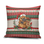 Aussie Platypus Christmas Pillow Cover Festive Knitted Pattern Inspired