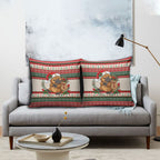 Aussie Platypus Christmas Pillow Cover Festive Knitted Pattern Inspired