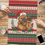 Aussie Platypus Christmas Puzzle Festive Knitted Pattern Inspired