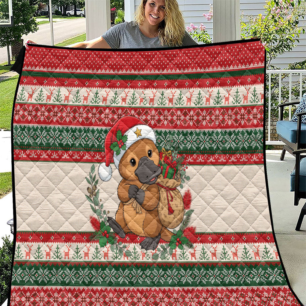Aussie Platypus Christmas Quilt Festive Knitted Pattern Inspired