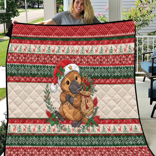 Aussie Platypus Christmas Quilt Festive Knitted Pattern Inspired