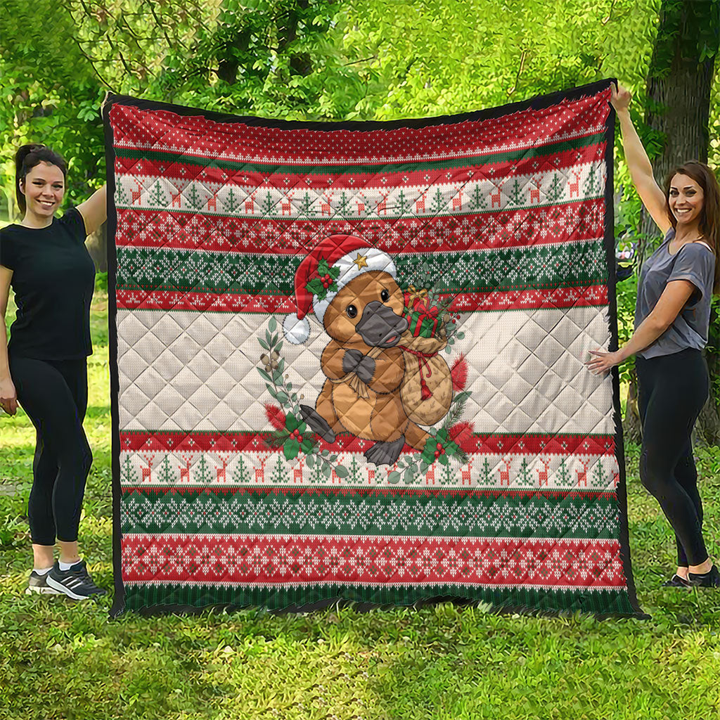 Aussie Platypus Christmas Quilt Festive Knitted Pattern Inspired