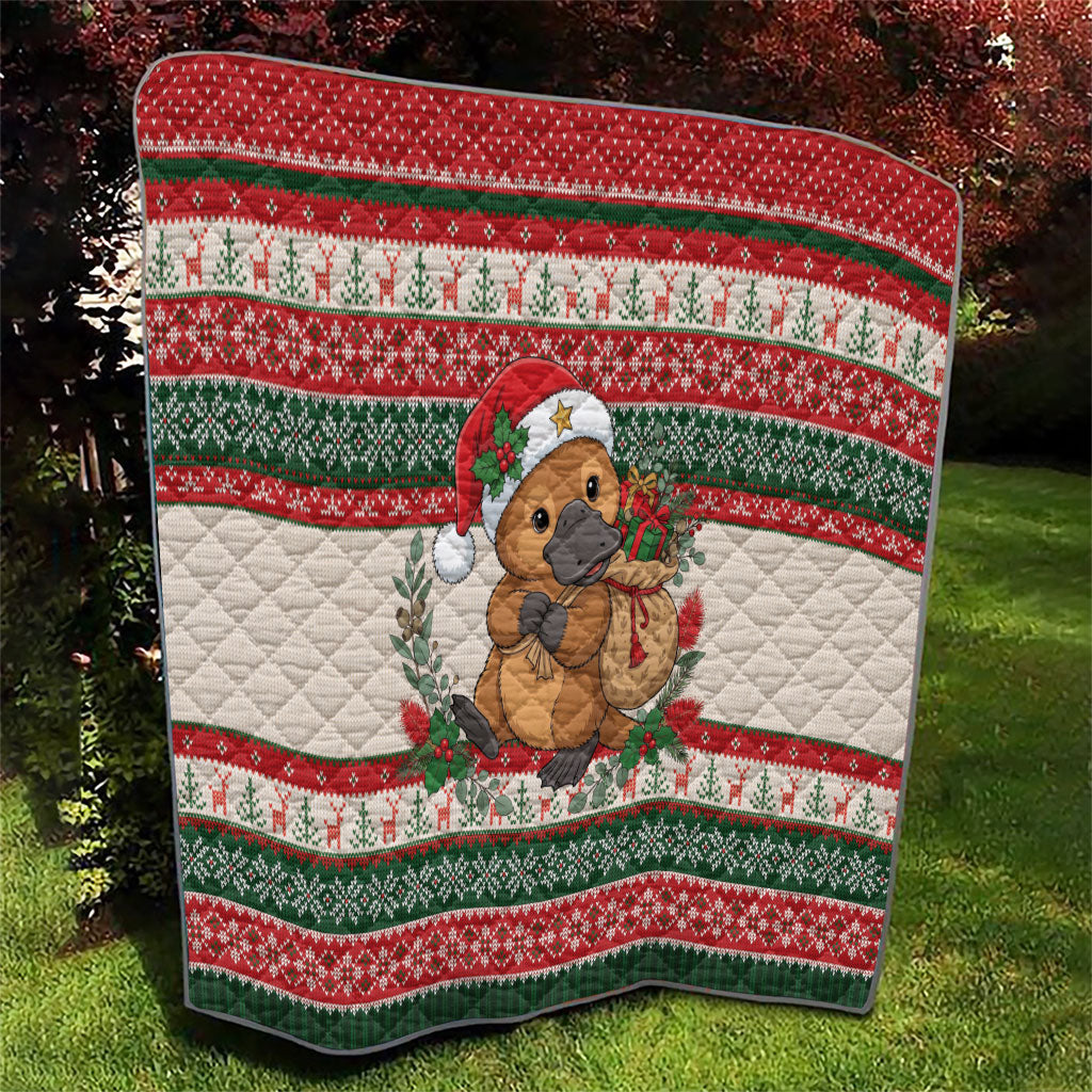 Aussie Platypus Christmas Quilt Festive Knitted Pattern Inspired