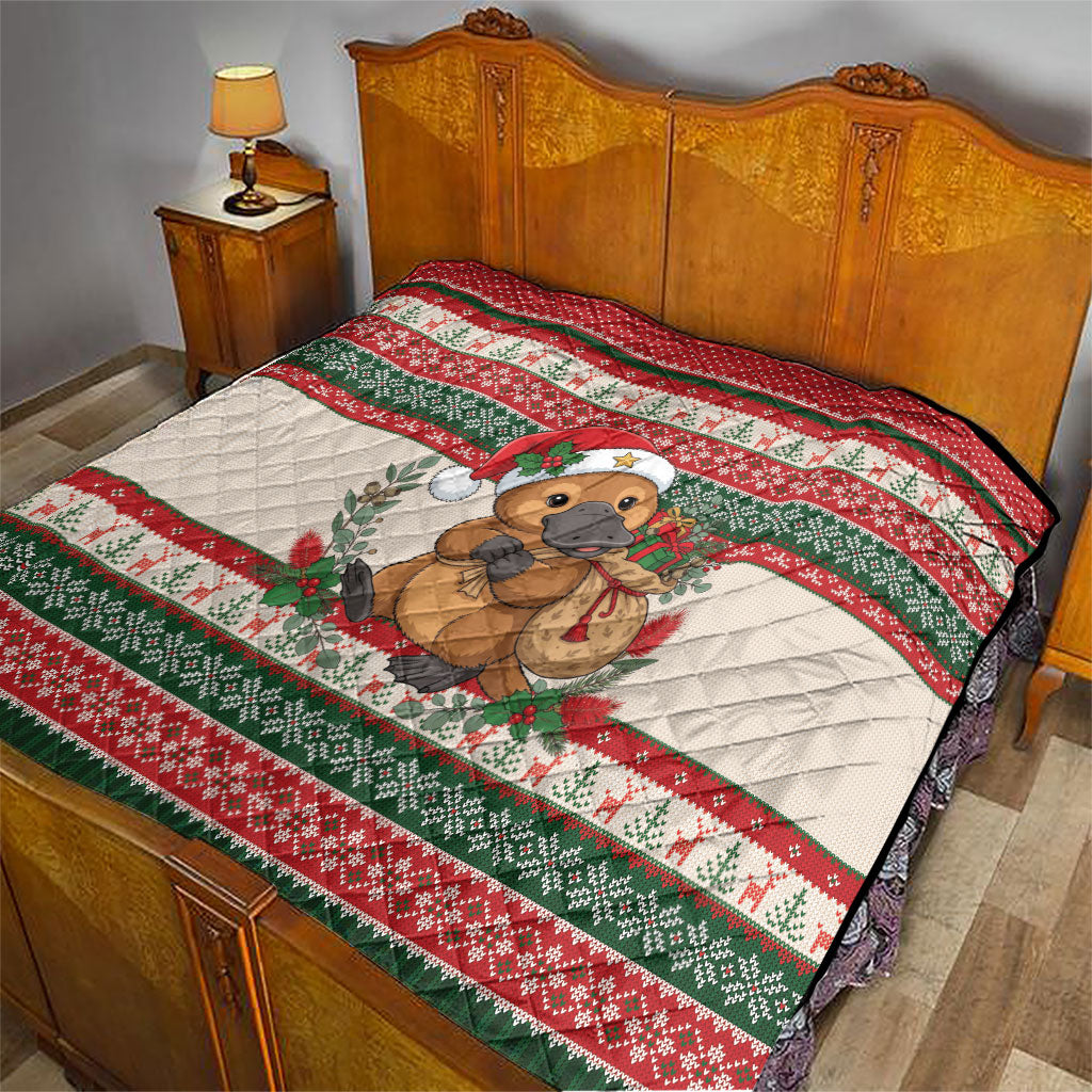 Aussie Platypus Christmas Quilt Festive Knitted Pattern Inspired