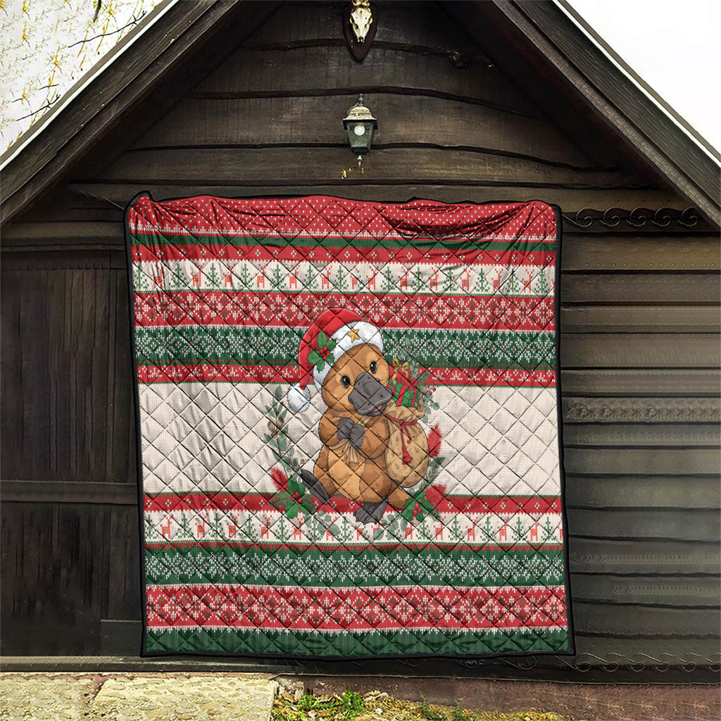 Aussie Platypus Christmas Quilt Festive Knitted Pattern Inspired