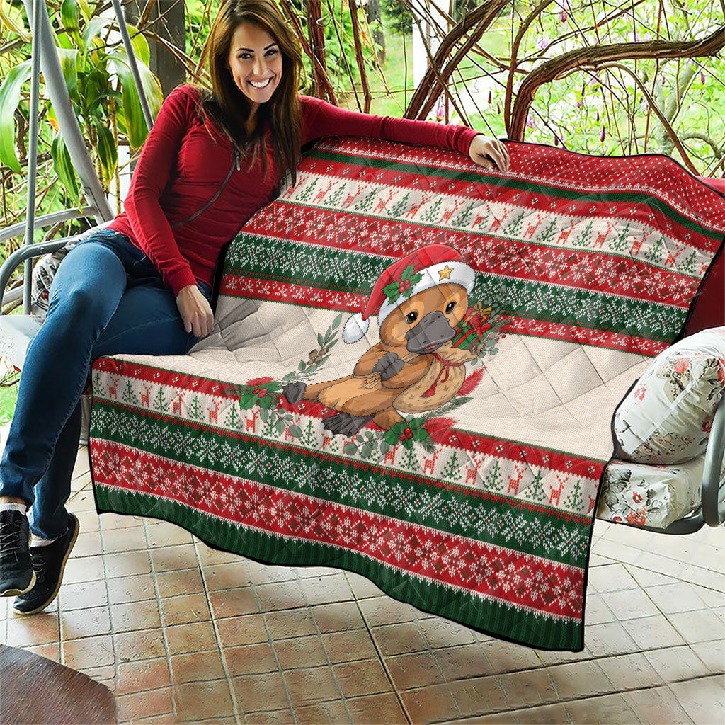 Aussie Platypus Christmas Quilt Festive Knitted Pattern Inspired