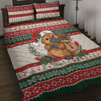 Aussie Platypus Christmas Quilt Bed Set Festive Knitted Pattern Inspired