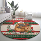 Aussie Platypus Christmas Round Carpet Festive Knitted Pattern Inspired