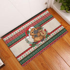 Aussie Platypus Christmas Rubber Doormat Festive Knitted Pattern Inspired