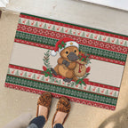 Aussie Platypus Christmas Rubber Doormat Festive Knitted Pattern Inspired