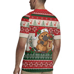 Aussie Platypus Christmas Rugby Jersey Festive Knitted Pattern Inspired