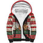 Aussie Platypus Christmas Sherpa Hoodie Festive Knitted Pattern Inspired