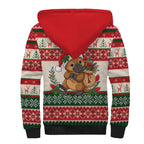 Aussie Platypus Christmas Sherpa Hoodie Festive Knitted Pattern Inspired
