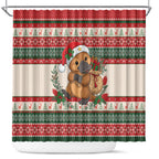 Aussie Platypus Christmas Shower Curtain Festive Knitted Pattern Inspired
