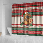 Aussie Platypus Christmas Shower Curtain Festive Knitted Pattern Inspired
