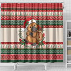 Aussie Platypus Christmas Shower Curtain Festive Knitted Pattern Inspired