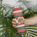Aussie Platypus Christmas Skinny Tumbler Festive Knitted Pattern Inspired