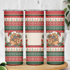 Aussie Platypus Christmas Skinny Tumbler Festive Knitted Pattern Inspired