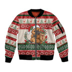 Aussie Platypus Christmas Sleeve Zip Bomber Jacket Festive Knitted Pattern Inspired