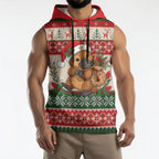 Aussie Platypus Christmas Sleeveless Hoodie Festive Knitted Pattern Inspired