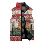 Aussie Platypus Christmas Sleeveless Puffer Jacket Festive Knitted Pattern Inspired