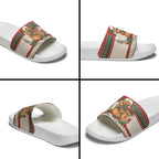 Aussie Platypus Christmas Slide Sandals Festive Knitted Pattern Inspired