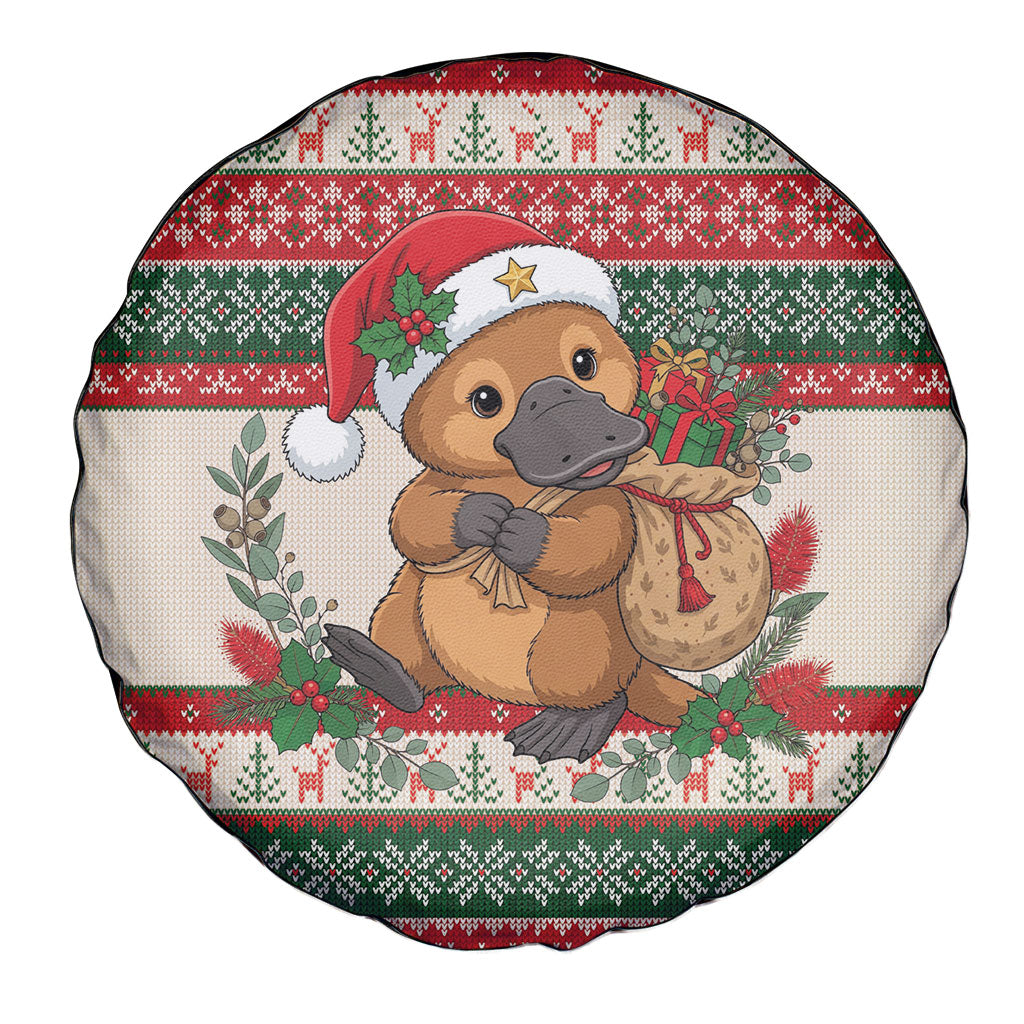 Aussie Platypus Christmas Spare Tire Cover Festive Knitted Pattern Inspired