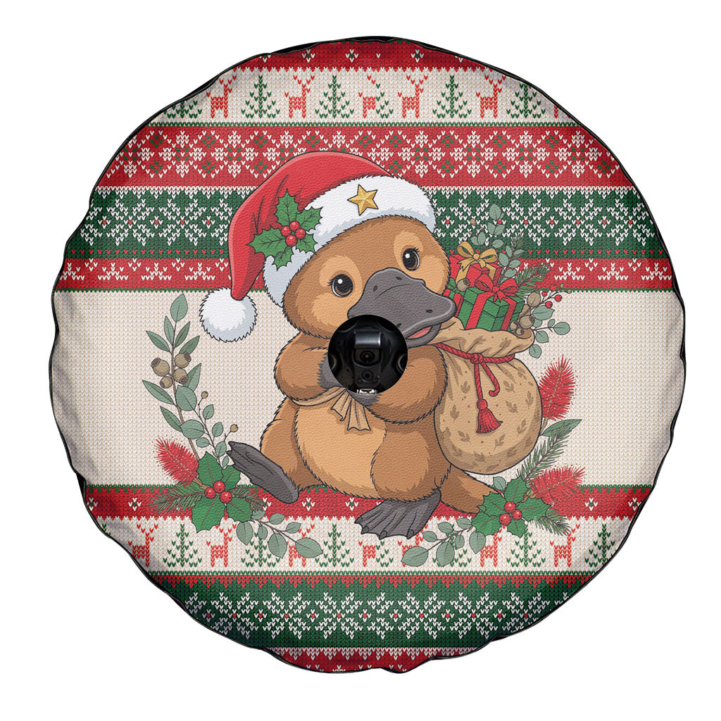 Aussie Platypus Christmas Spare Tire Cover Festive Knitted Pattern Inspired