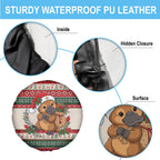Aussie Platypus Christmas Spare Tire Cover Festive Knitted Pattern Inspired