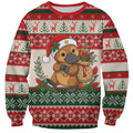 Aussie Platypus Christmas Sweatshirt Festive Knitted Pattern Inspired