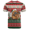 Aussie Platypus Christmas T Shirt Festive Knitted Pattern Inspired