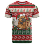 Aussie Platypus Christmas T Shirt Festive Knitted Pattern Inspired