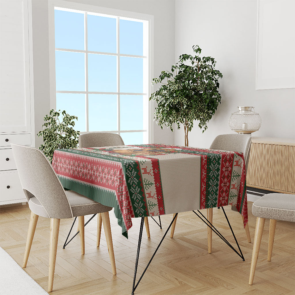 Aussie Platypus Christmas Tablecloth Festive Knitted Pattern Inspired