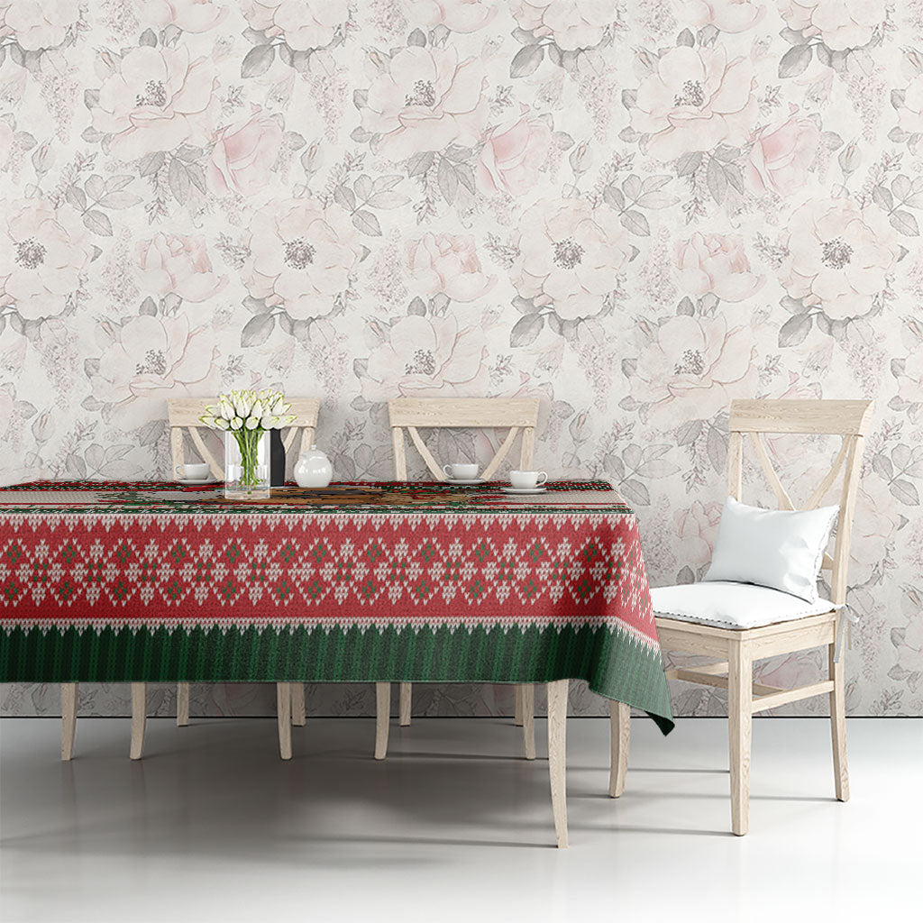 Aussie Platypus Christmas Tablecloth Festive Knitted Pattern Inspired