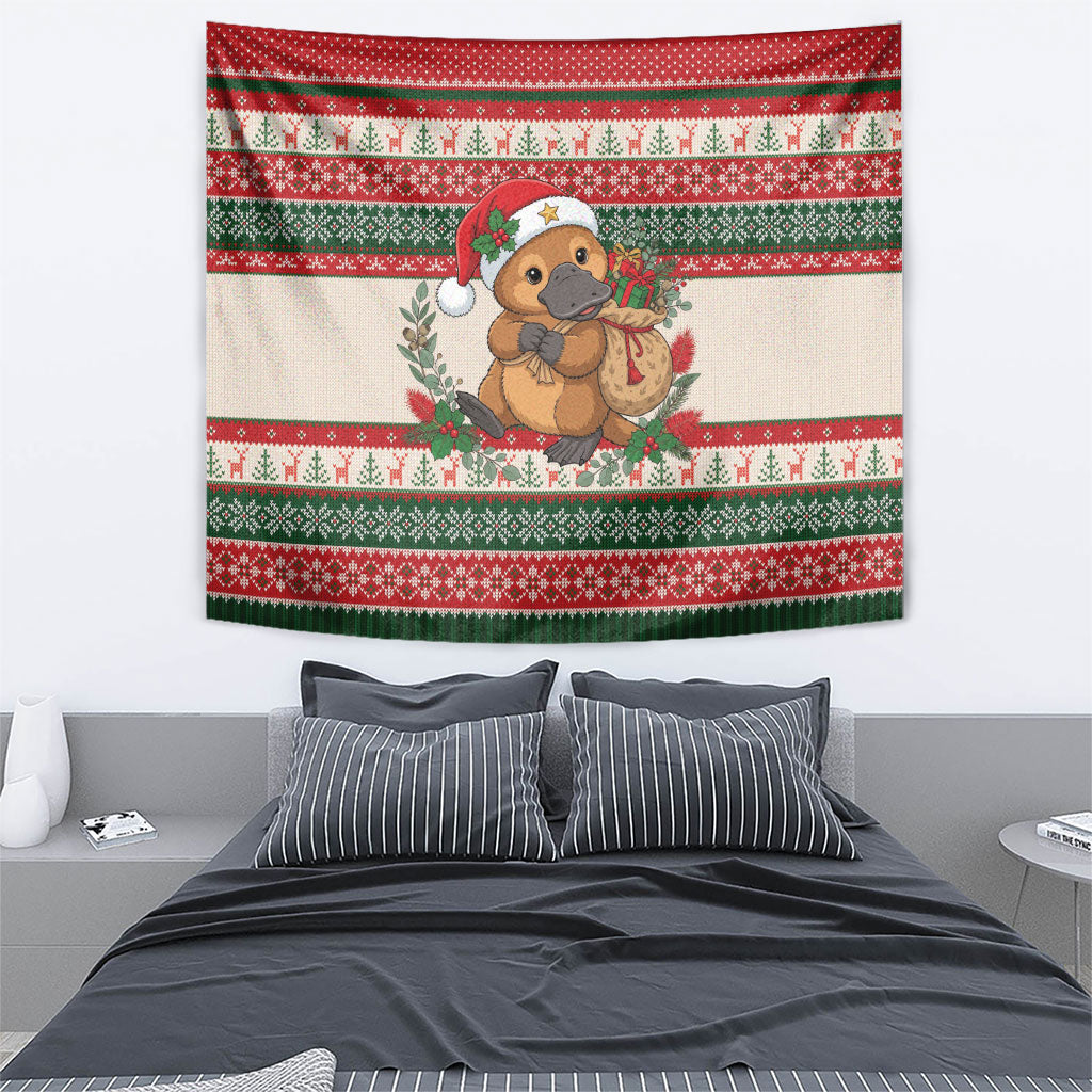 Aussie Platypus Christmas Tapestry Festive Knitted Pattern Inspired