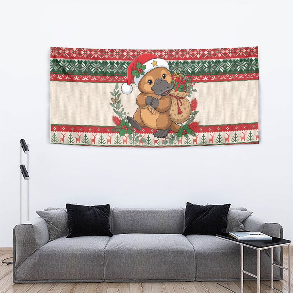 Aussie Platypus Christmas Tapestry Festive Knitted Pattern Inspired