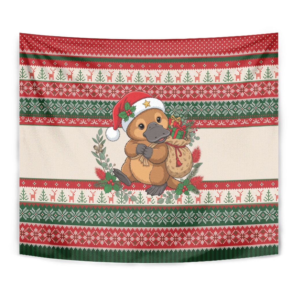 Aussie Platypus Christmas Tapestry Festive Knitted Pattern Inspired
