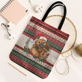 Aussie Platypus Christmas Tote Bag Festive Knitted Pattern Inspired