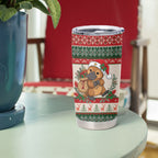 Aussie Platypus Christmas Tumbler Cup Festive Knitted Pattern Inspired