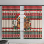 Aussie Platypus Christmas Window Curtain Festive Knitted Pattern Inspired