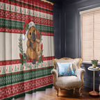 Aussie Platypus Christmas Window Curtain Festive Knitted Pattern Inspired