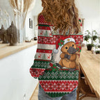 Aussie Platypus Christmas Women Casual Shirt Festive Knitted Pattern Inspired
