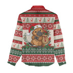 Aussie Platypus Christmas Women Casual Shirt Festive Knitted Pattern Inspired