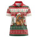 Aussie Platypus Christmas Women Polo Shirt Festive Knitted Pattern Inspired