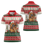 Aussie Platypus Christmas Women Polo Shirt Festive Knitted Pattern Inspired