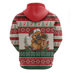 Aussie Platypus Christmas Zip Hoodie Festive Knitted Pattern Inspired
