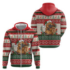 Aussie Platypus Christmas Zip Hoodie Festive Knitted Pattern Inspired