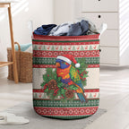 Aussie Rainbow Lorikeets Christmas Laundry Basket Festive Knitted Pattern Inspired